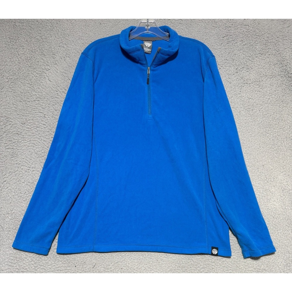 REI‎ Co-op Terry Cloth 1/4 Zip long sleeve pullover Mens Large Royal Blue